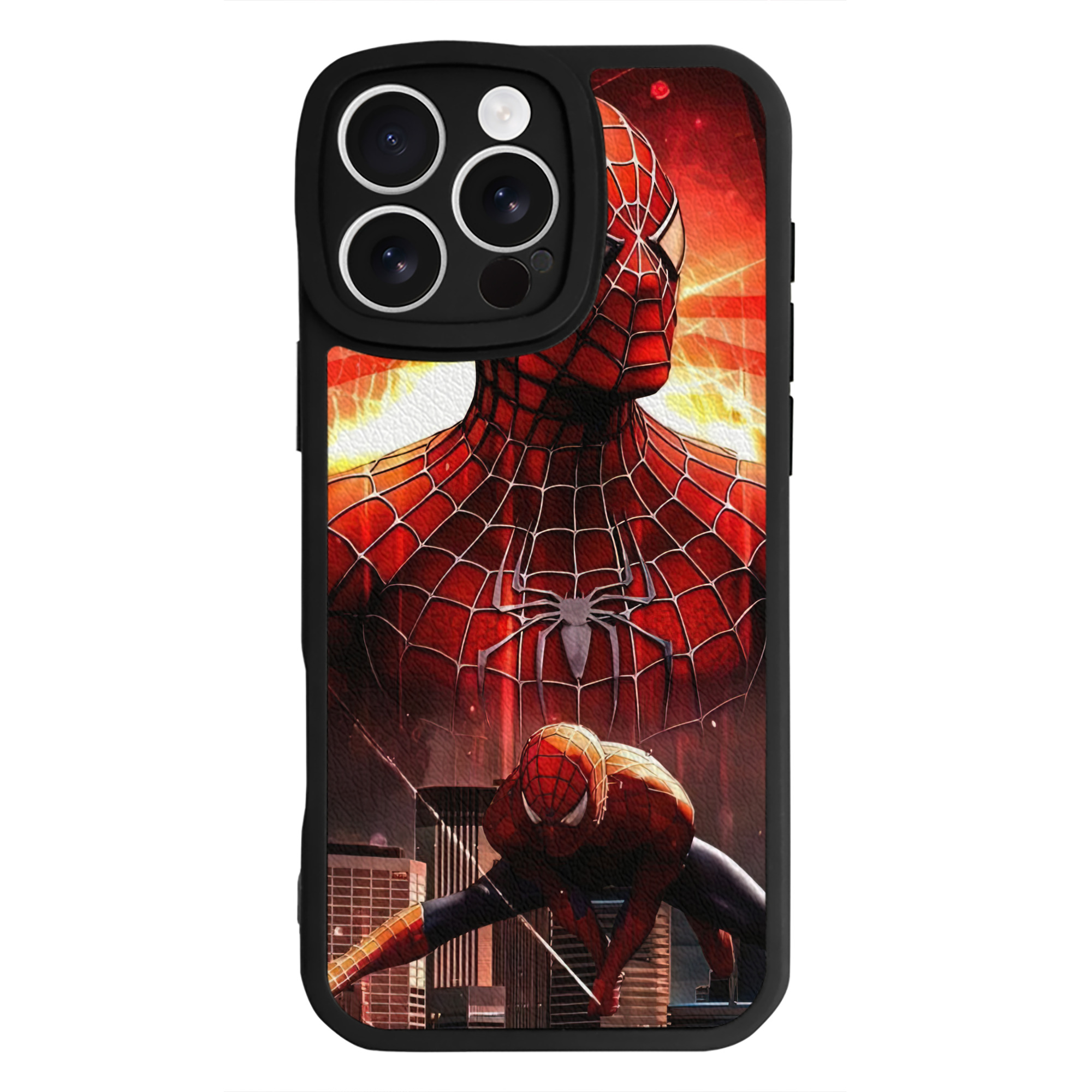 Spider Man スパイダーマン 【iPhone 16シリーズ対応】シリコンスマホケース（レザー調） 材質：シリコン